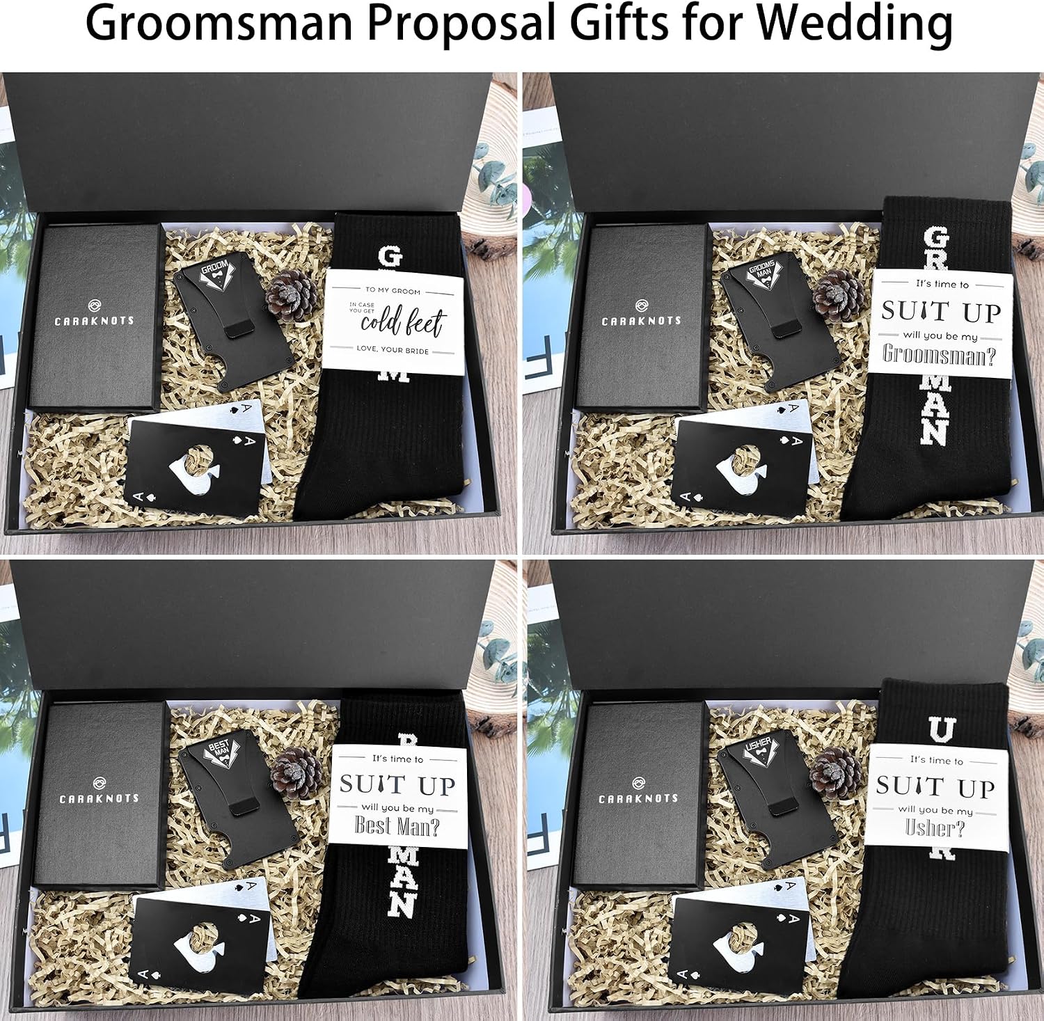 Groomsmen Socks Groomsmen Gifts for Wedding Bachelor Proposal Wedding Socks for Groom Groomsman Usher Black Cotton