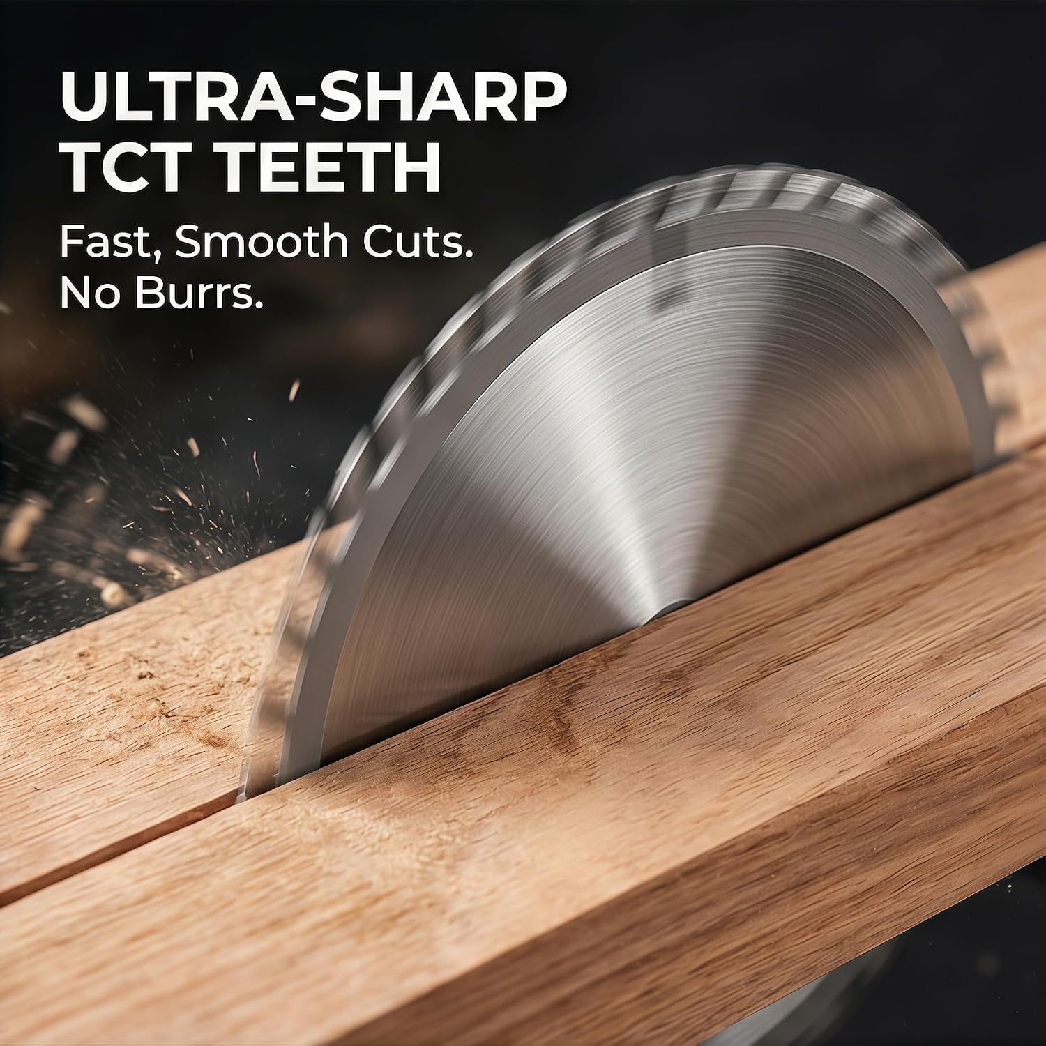 TCT Circular Saw Blade, 6 Inch, 60T | Carbide-Tipped for Table & Miter Saws, Fine Finish, Cuts Metal, Wood, Mild