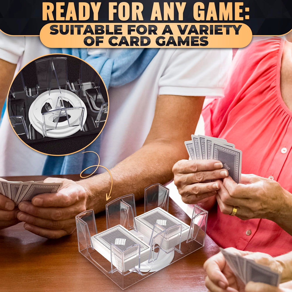 6 Deck Card Holders for Playing Cards, Canasta Card Holder, 7.2 in