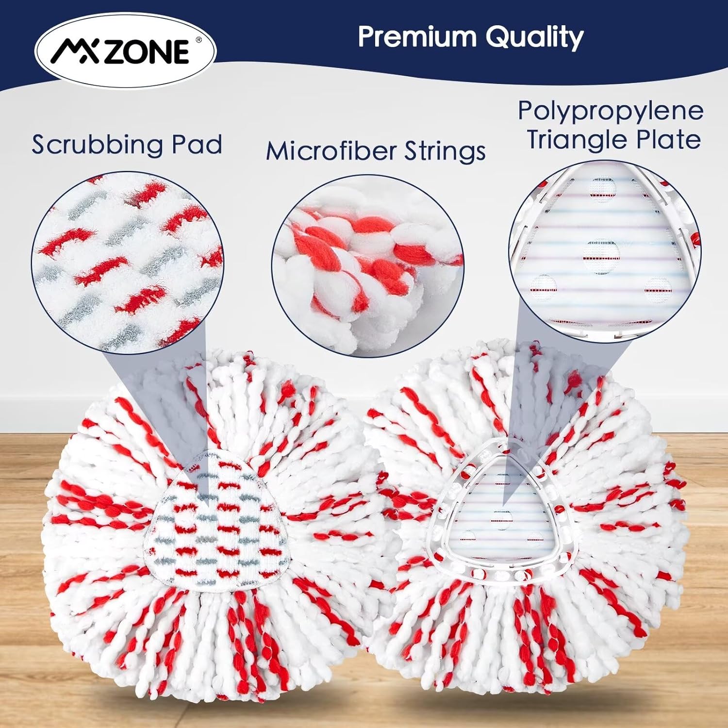 Spin Mop Replacement Heads Compatible with O-Cedar EasyWring 1-Tank System - Microfiber Mop Head Refills for Deep