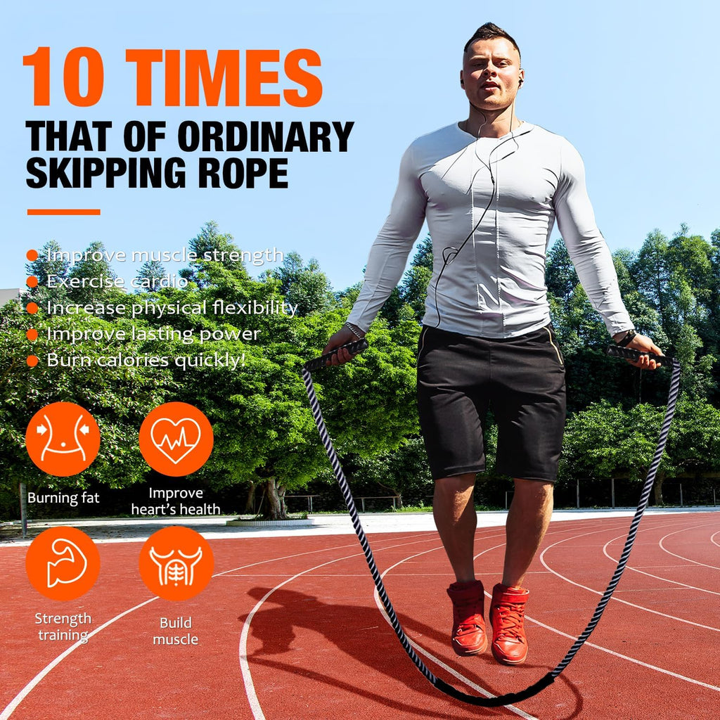Jump Rope, Weighted Jump Rope for Fitness, Heavy Skipping Ropes for Men Women, Home Gym Workout Equipment Set