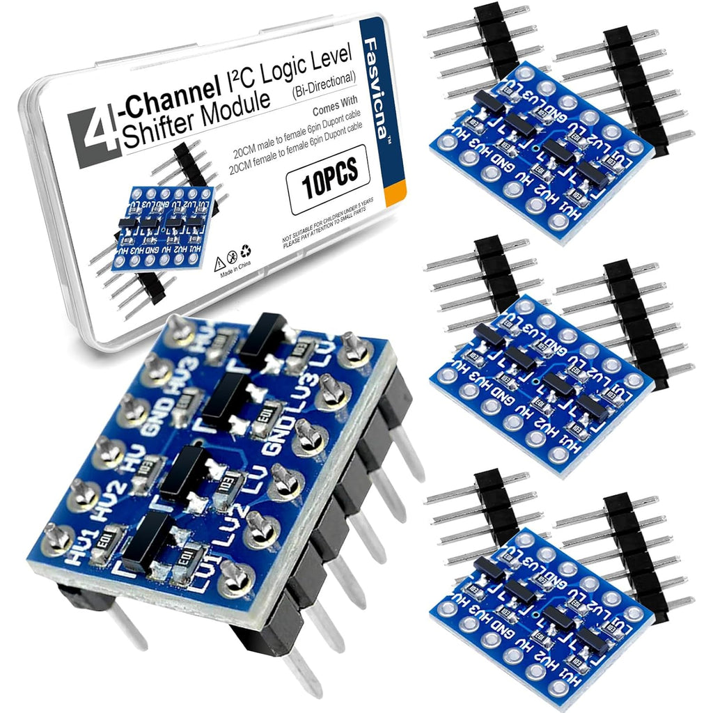 10PCS 4-Channel Logic Level Shifter Modules, 3.3V to 5V Converter