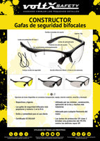 CONSTRUCTOR Mirror Bifocal Reading Safety Glasses +3.0 Dioptre