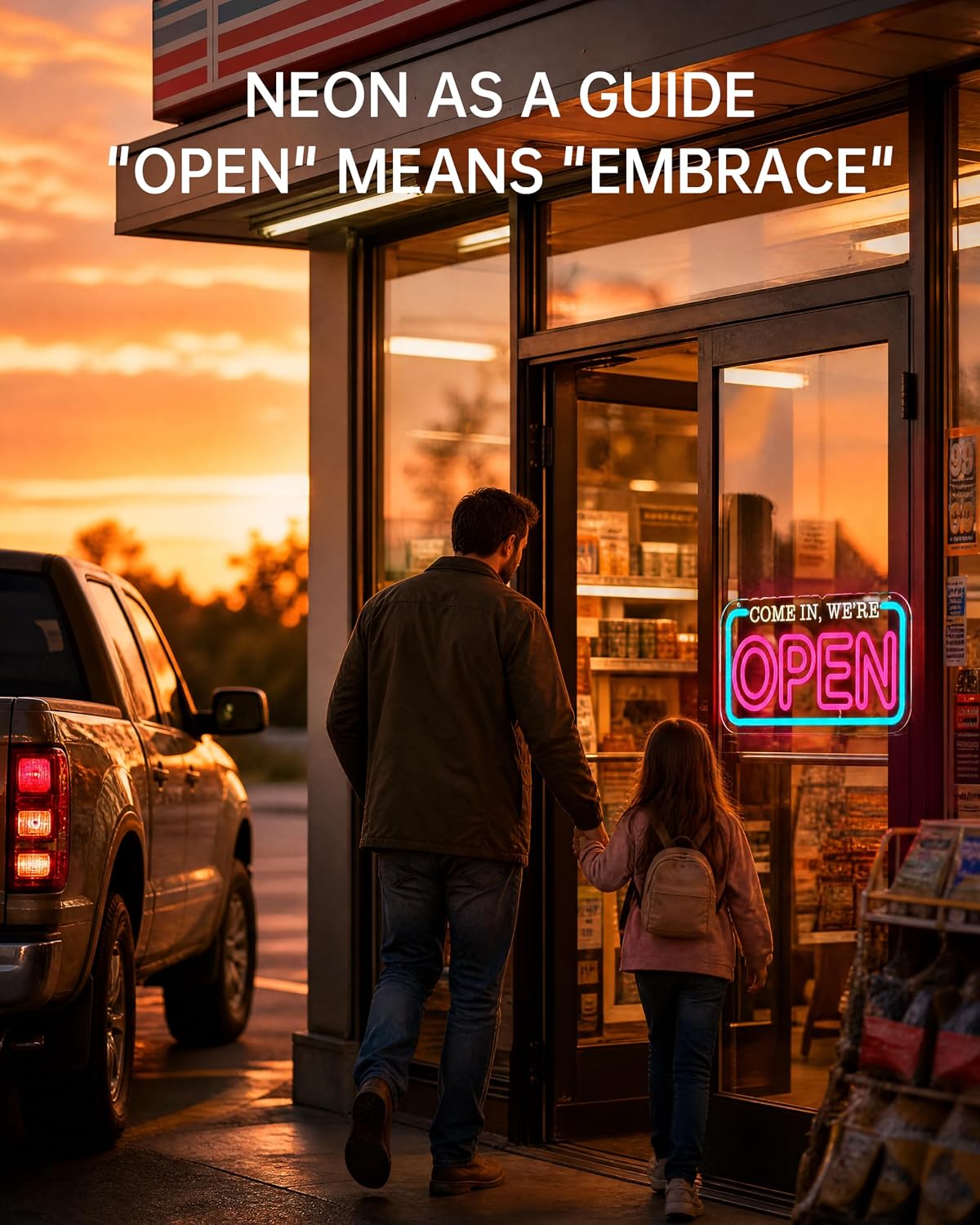 LED Open Sign for Business, Dimmable Neon Open Sign for Storefront Window Bright USB Powered Open Neon Light for Bar
