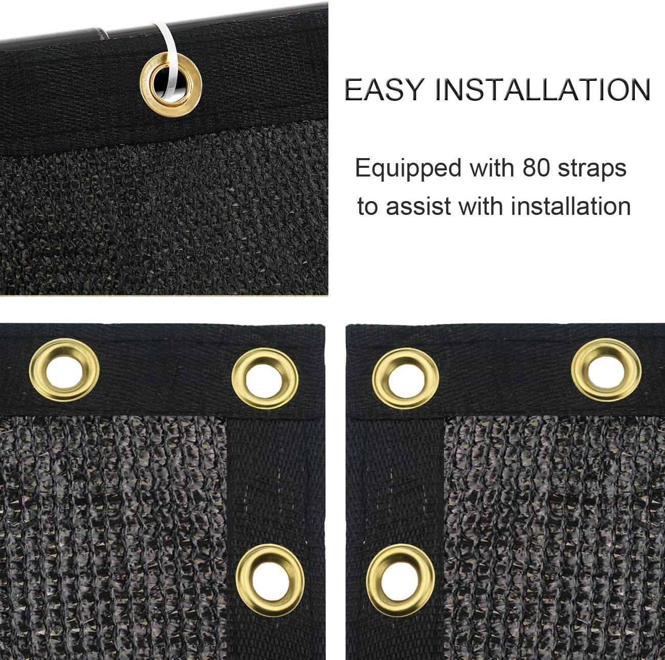 6 ft x 50 ft Privacy Screen Fence Heavy Duty Fence Cover Black