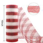 4 Rolls Christmas Deco Mesh Ribbon -10" x 30ft Metallic Poly Mesh Rolls