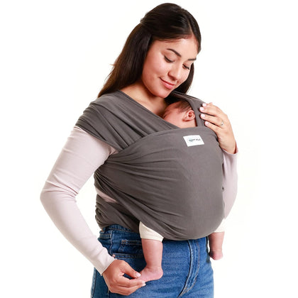 Baby Carrier 7-35 lbs - Stretchy Baby Wrap Infant Sling Dark Gray