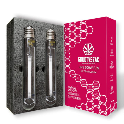 HPS 600 Watt Grow Light Bulb E39 Up to 40% More Red 1150μmol Ultra PPF Increases Red Concentrated Spectrum 90000
