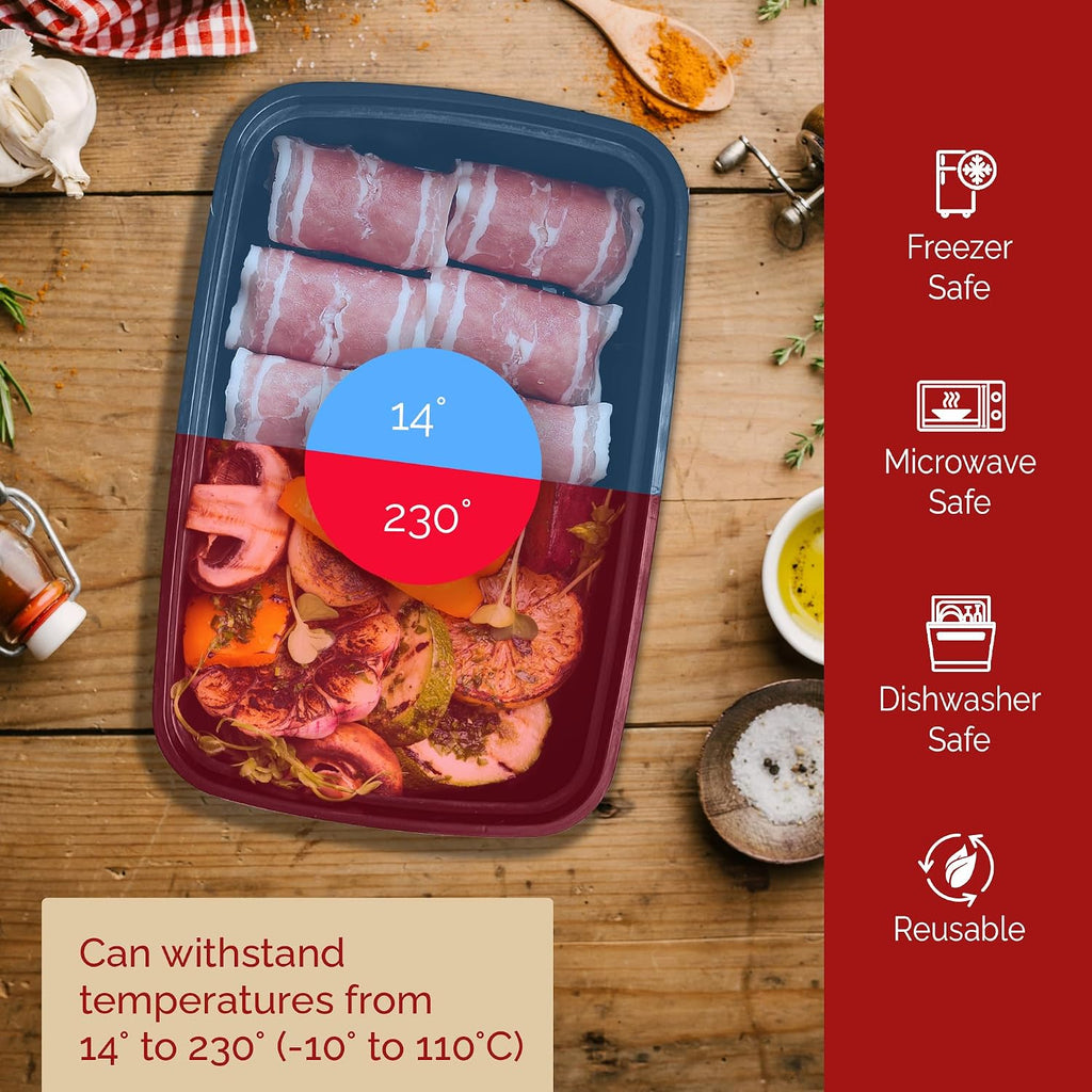 Meal Prep Containers (50 Pack, 32 oz) Food Containers with Lids