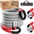 1-1/8" x 30' Kinetic Recovery Tow Rope (37,480lbs), with 2 UHMWPE Soft Shackles (40,980lbs), Heavy-Duty Offroad