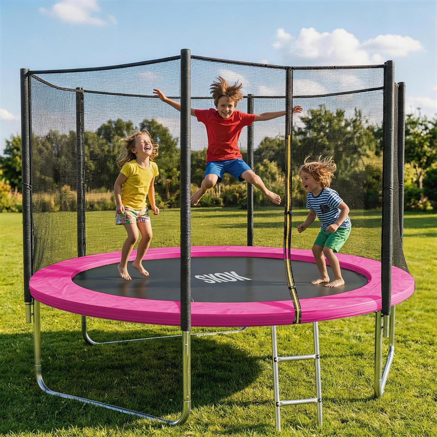 Trampoline for Kids,400LBS Outdoor Trampoline with Net-ASTM Approved Trampoline for Children and Adults