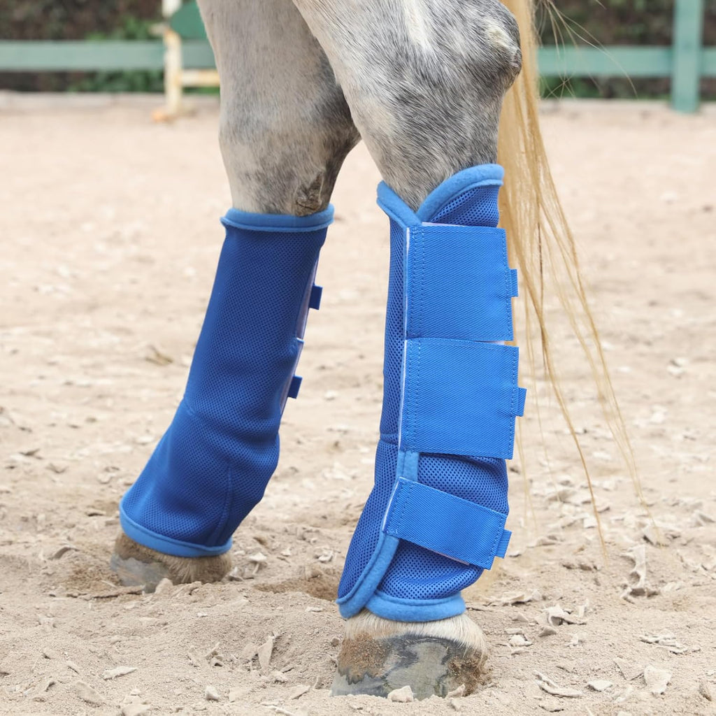 Horse Fly Boots Set of 4, Breathable Mesh Fly Boots for Horses