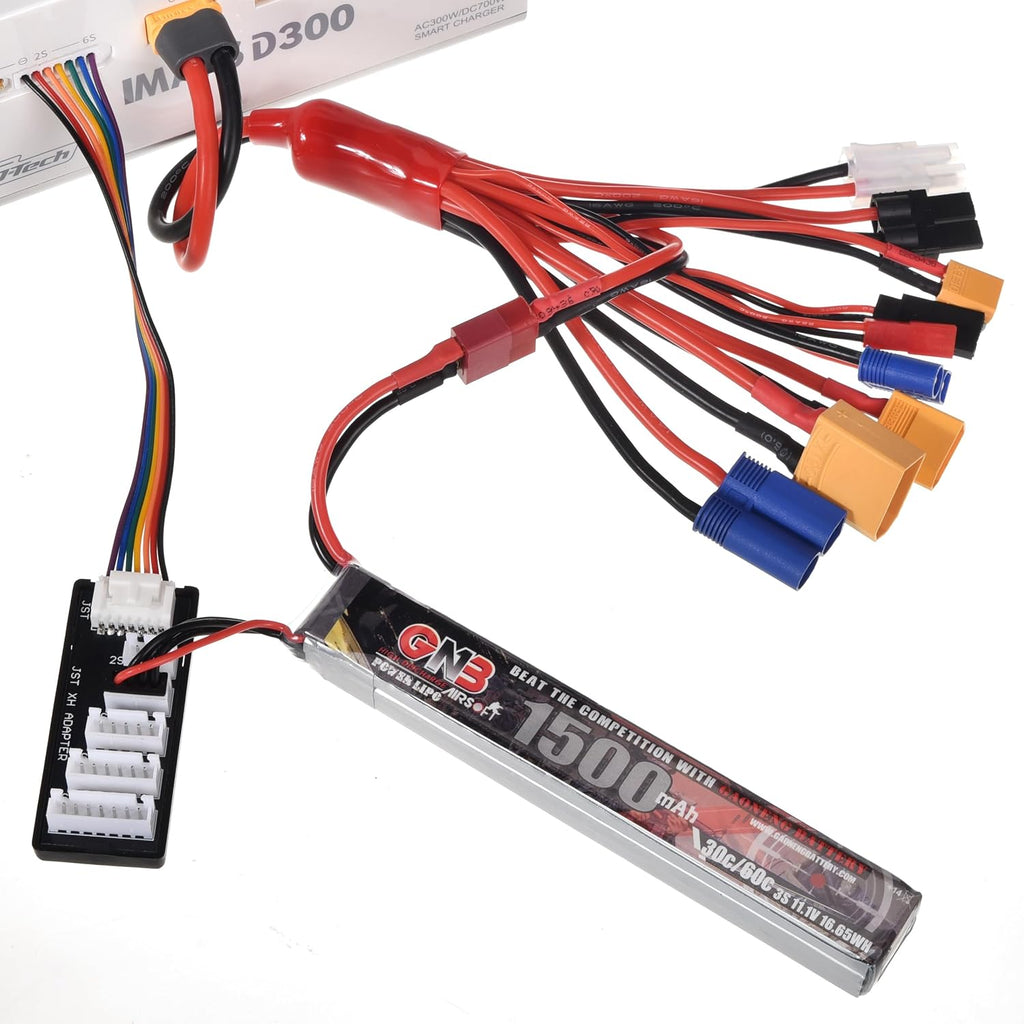RC Lipo Battery Charger Adapter Connector Splitter Wire with 2-6S Charge Balance Board, 10 in 1 Octopus Convert Cable