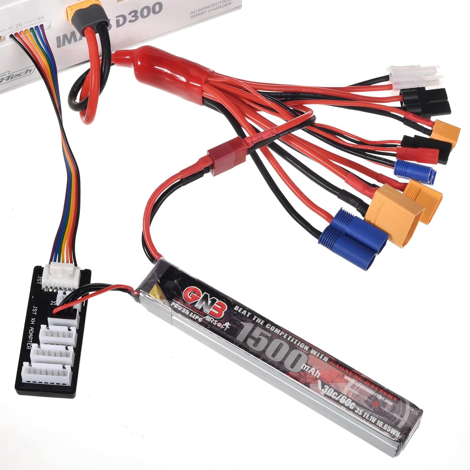 RC Lipo Battery Charger Adapter Connector Splitter Wire with 2-6S Charge Balance Board, 10 in 1 Octopus Convert Cable