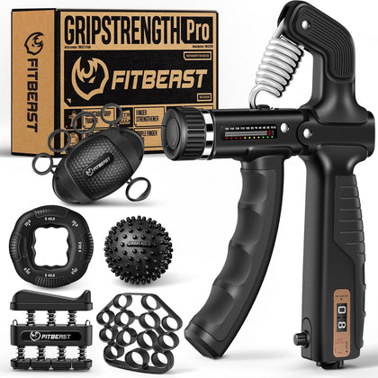Grip Strength Trainer, Hand Gripper Strengthener Kit - 6 Pack with Adjustable Resistance Forearm Strengthener
