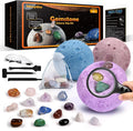 Gemstones Dig Kit, Science Kit for Kids, Dig up 15 Real Gems & Explore Solar System, STEM Educational Mining Space
