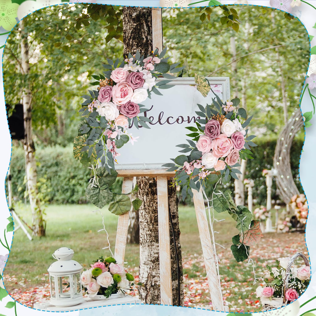 Wedding Arch Decorations 2 Pack, Arch Flowers Swag Dusty Rose
