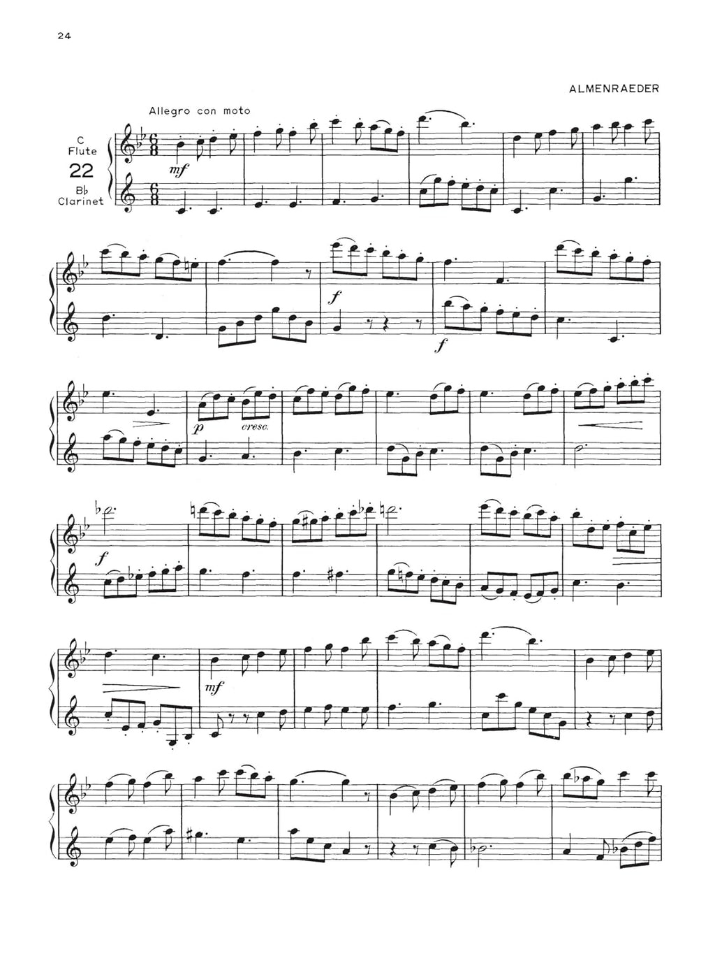 78 Duets for Flute and Clarinet Voxman | Volume 1 - Easy to Medium (No. 1-55) | Rubank Educational Library Sheet