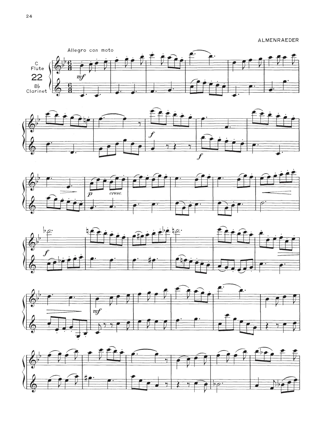 78 Duets for Flute and Clarinet Voxman | Volume 1 - Easy to Medium (No. 1-55) | Rubank Educational Library Sheet