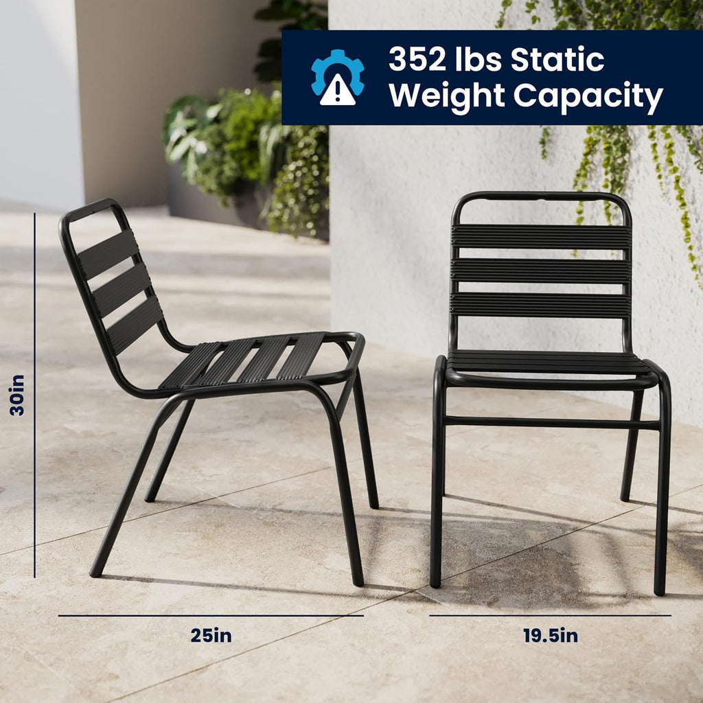 Black Stacking Metal Dining Chair
