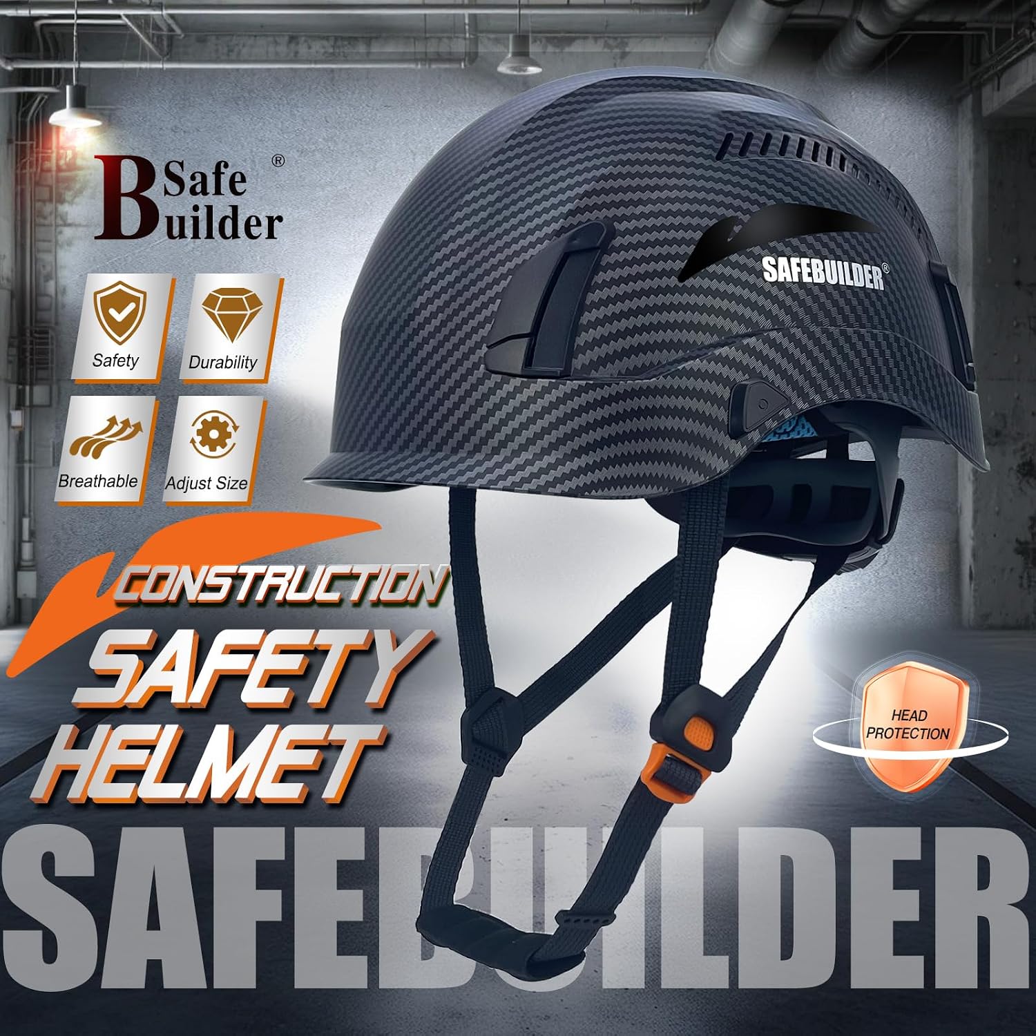Safety Helmet Hard Hats Construction Head Protection 6-Point Suspension Lightweight Work Outdoor,Industrial ANSI