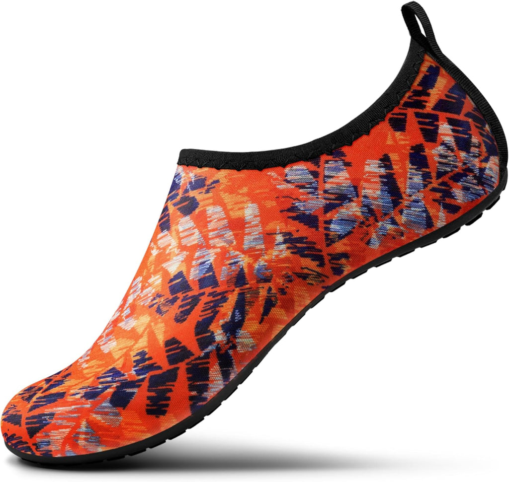Water Shoes Women Men Adult Quick-Dry Aqua Socks Barefoot Non Slip for Beach Swim River Pool Lake surf Black Size SK002