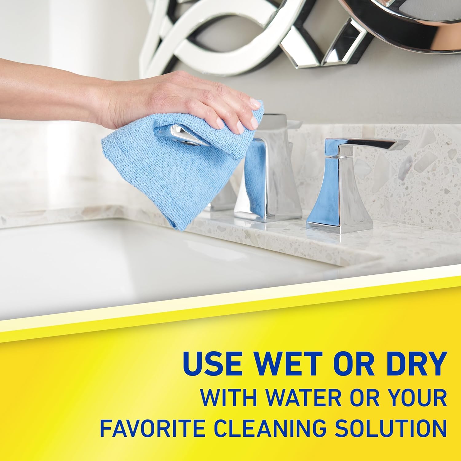 Microfiber Cleaning Cloth 14 x 14 Inches Blue Pack of 24 Washable and Reusable Ideal for Multi-Surface Indoor/Outdoor
