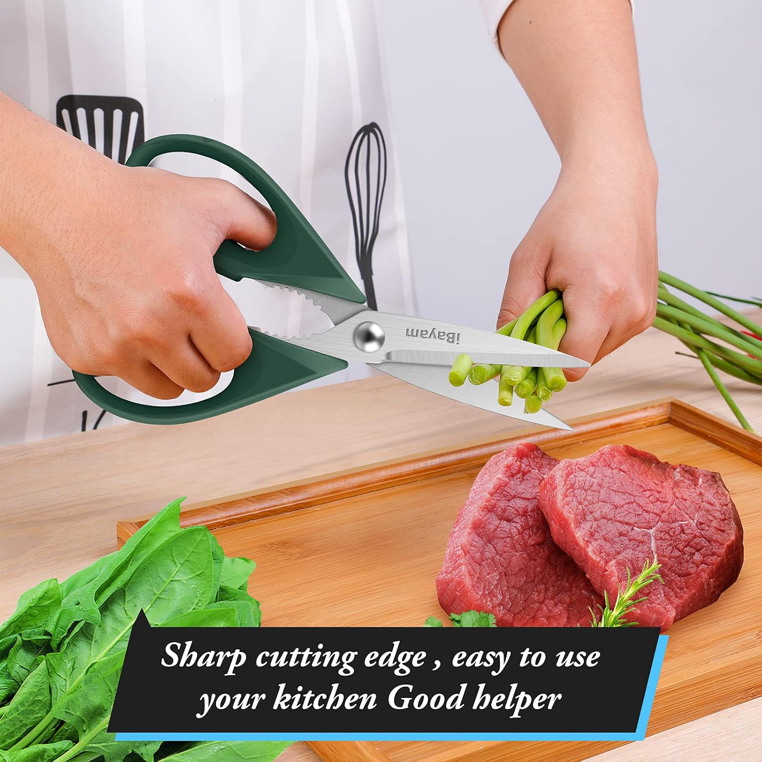 Gifts for Dad from Daughter Son, BEST DAD Tool Shears, iBayam Kitchen Scissors All Purpose Heavy Duty Meat Scissors