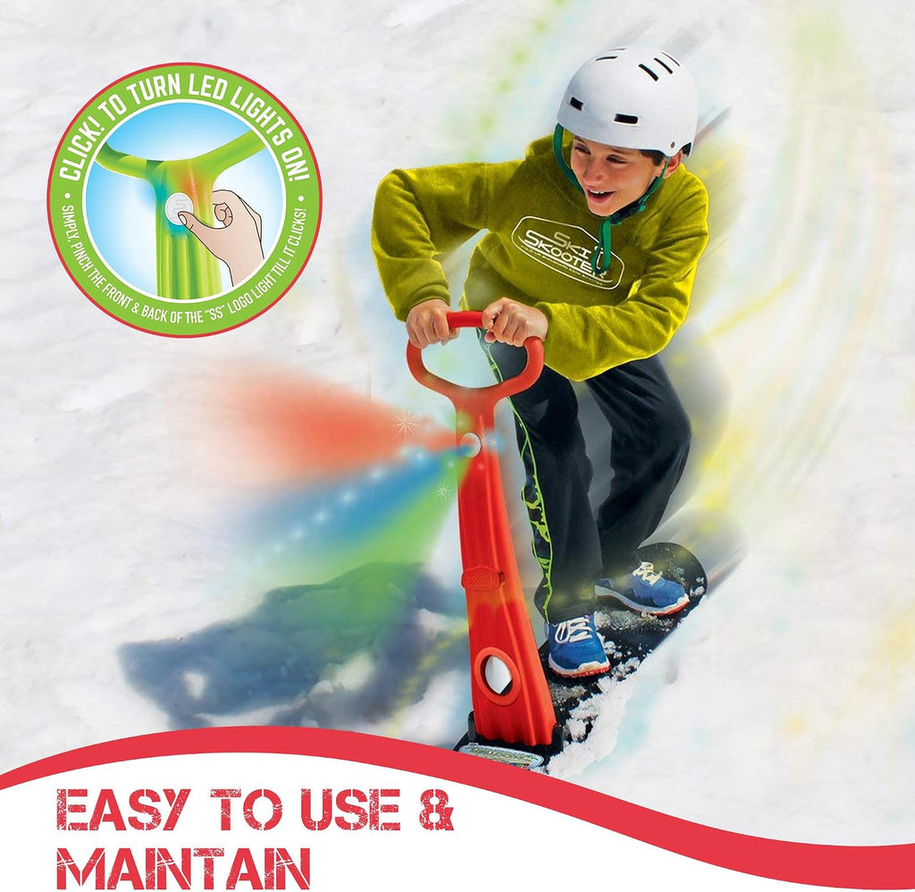 Winter Fun Foldable Snow Scooter, Ski Skooter, Snow Sled Kids Snowboard Multi-Purpose Snow Skate for Ages 8 & Up
