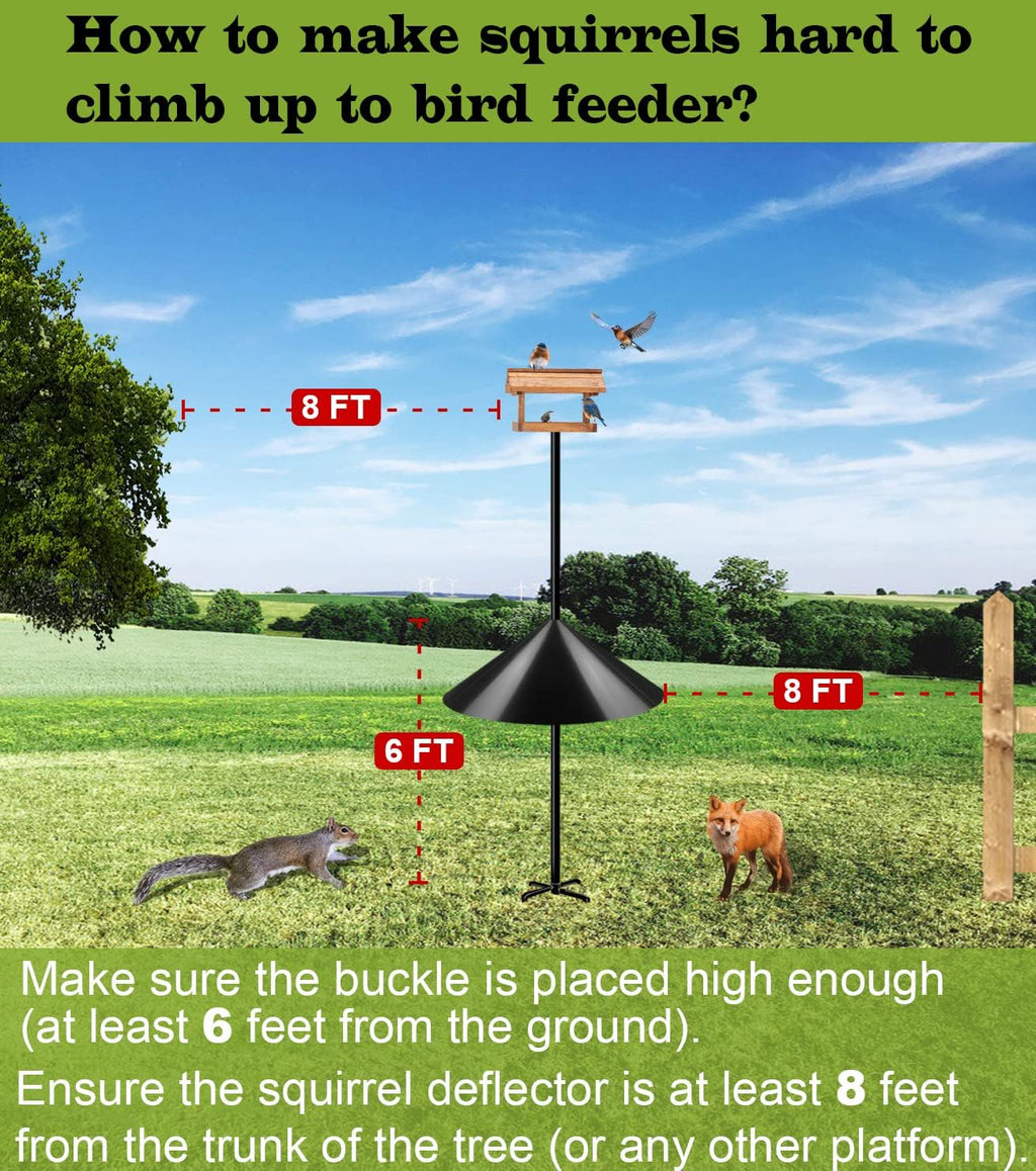 19 Inch Wide Squirrel Baffle for Bird Feeder Pole, Outside Pole Mount Stopper & Bird House Guard for Outdoor