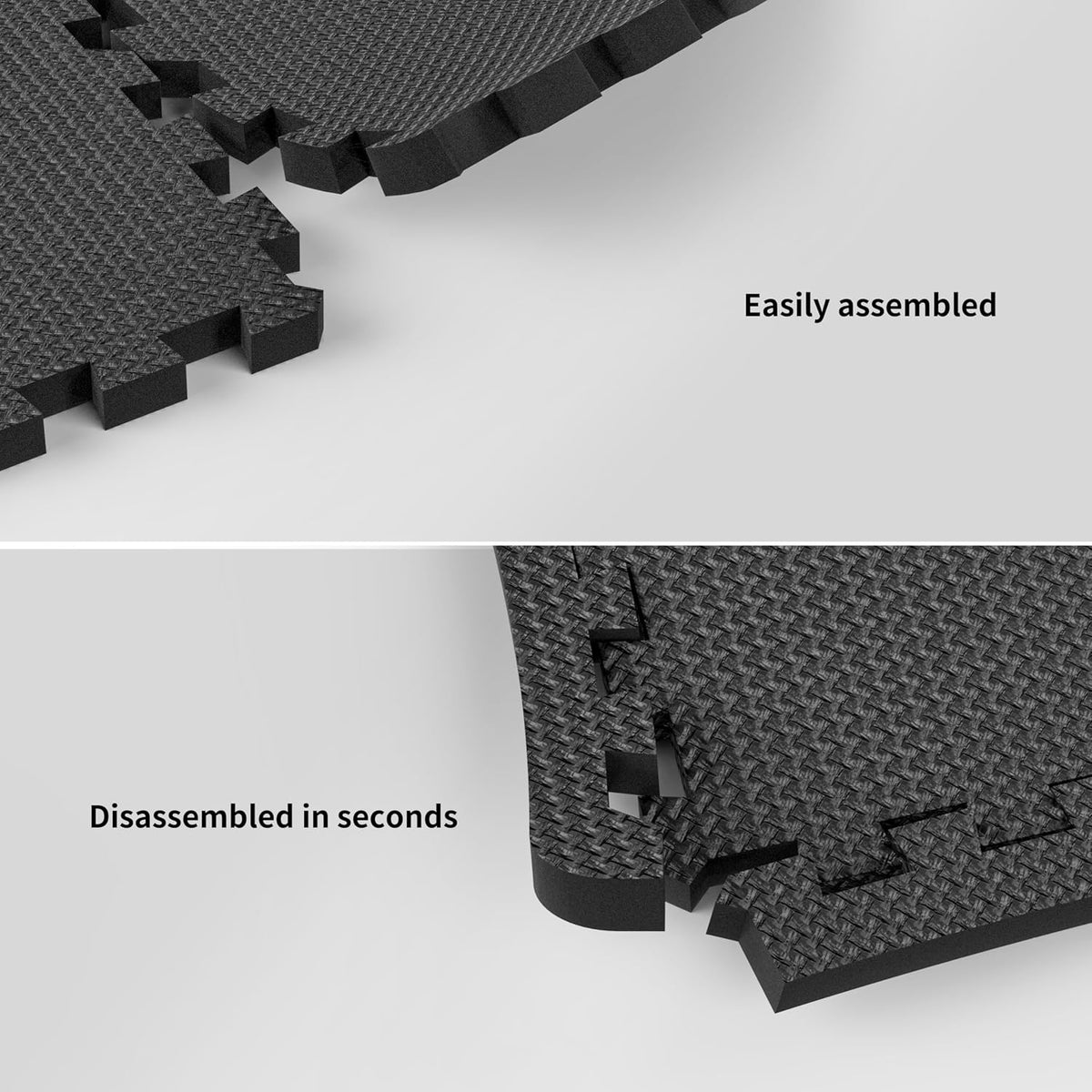 18 PCS Puzzle Exercise Mats, 11.8×11.8×0.4 Inch EVA Foam Interlocking Floor Tiles, Non-Slip Heavy-Duty Rubber Mats