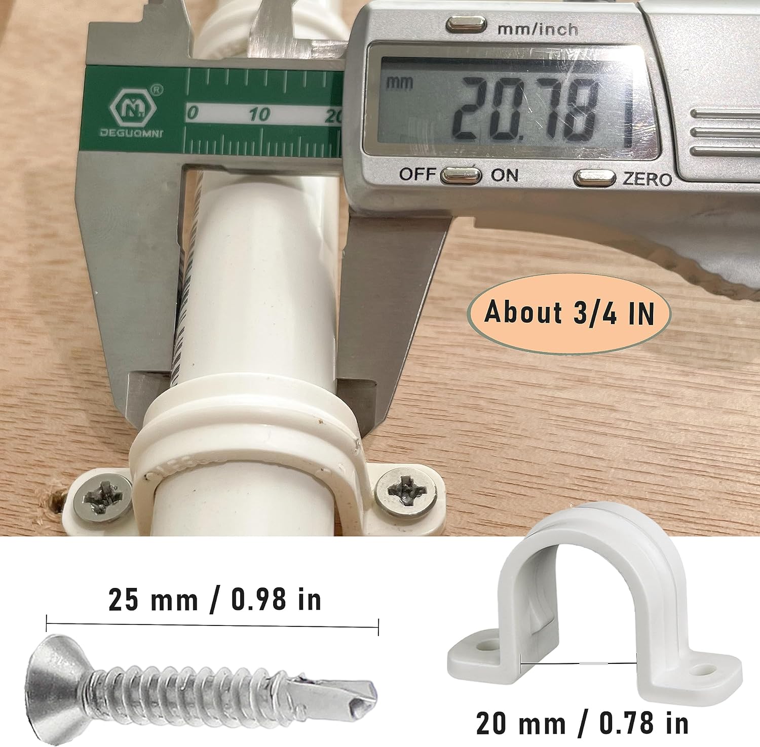 30 Set PVC Pipe Strap Clamps,SCH 1/2 in (20mm - 3/4 in) | Two Hole Plastic Pipe Clips Non-Metallic Conduit Pipe