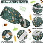 6 Pcs Scrub Caps Women with Buttons