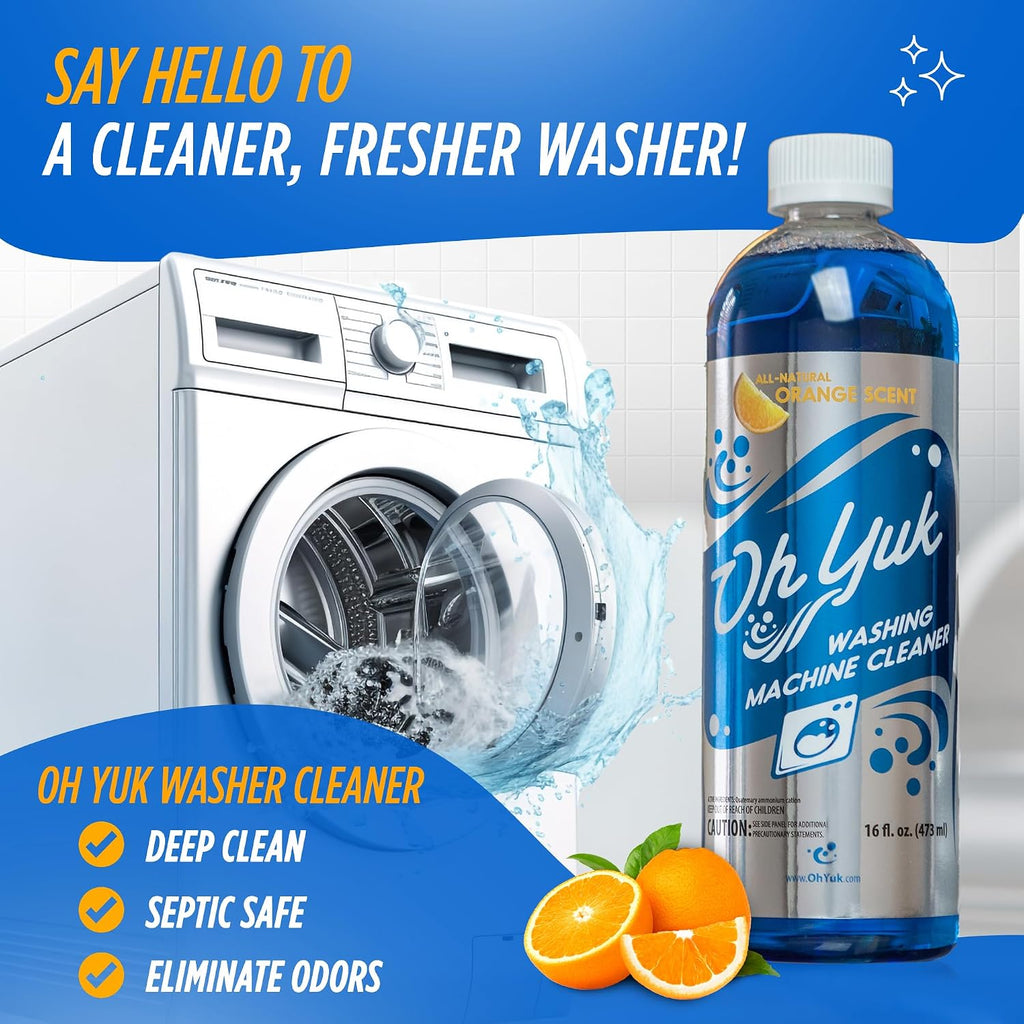 Washing Machine Cleaner for HE & Non-HE Washers, Septic Safe, 16oz