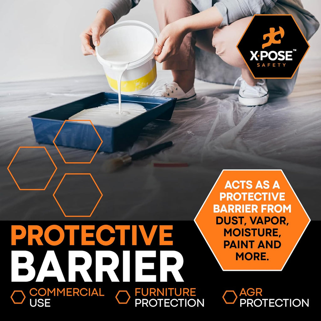 Clear Plastic Sheeting – 10' x 25' Roll – Heavy Duty 3 Mil Poly Sheet – Waterproof, Dustproof, Vapor Barrier – for