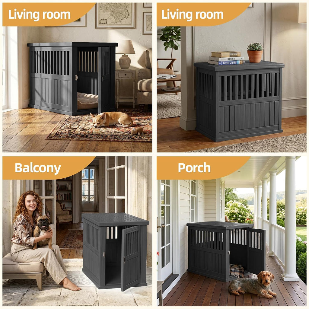 30 Inch Small Dog Crate Furniture, Black