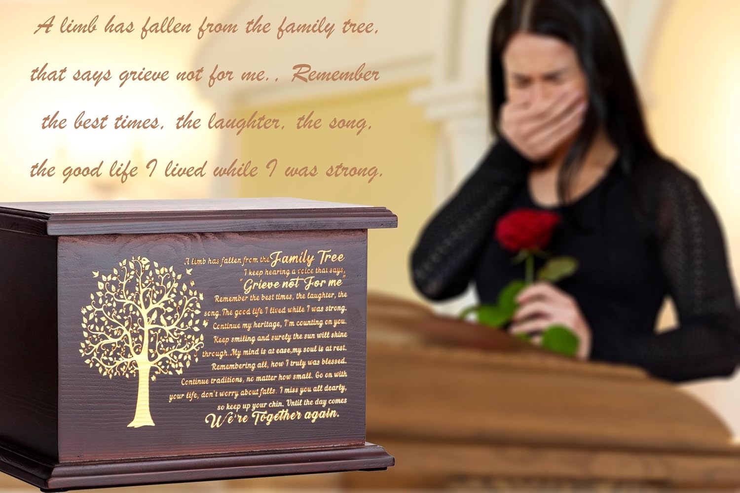 Cremation Urns for Ashes Wooden Urn Memorial Urn for Human Ashes Adult Male Female Large Burial Funeral Wood Urns