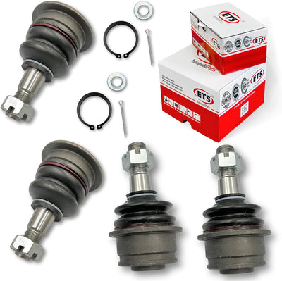 ETS 4Pc Front Lower & Upper Ball Joint Kit K500224, K500018 Fits 2008-2022 Toyota Sequoia / 2007-2021 Toyota Tundra