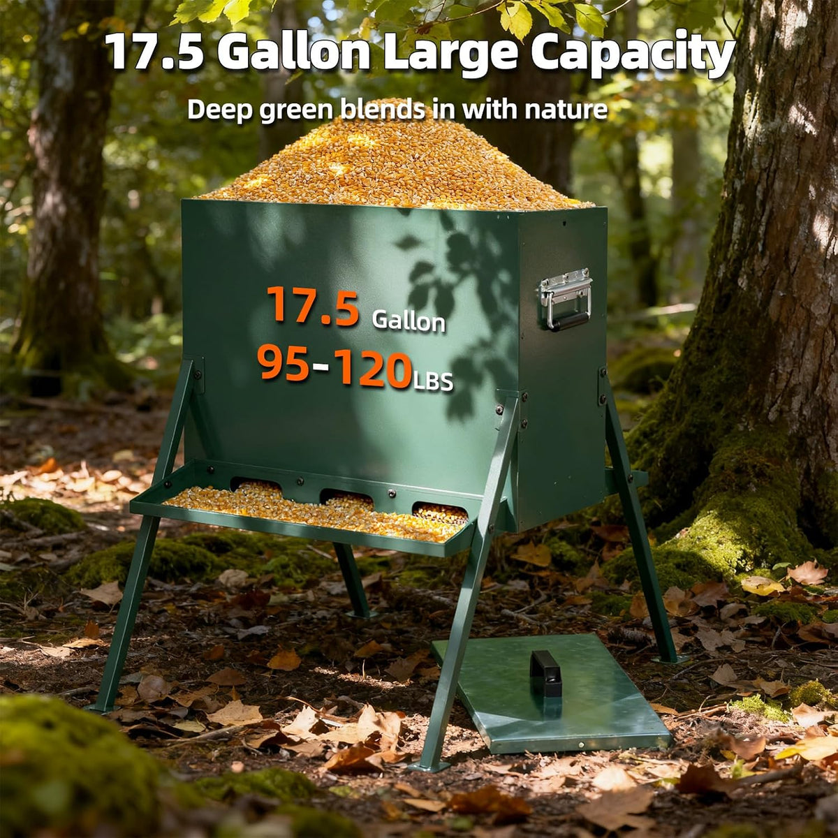 90-110lb Deer Feeder, Heavy Duty Metal Hunting Game Feeder
