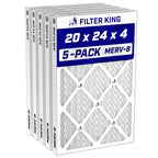 20x24x4 Air Filter MERV 8, AC Furnace Filters (5-Pack)