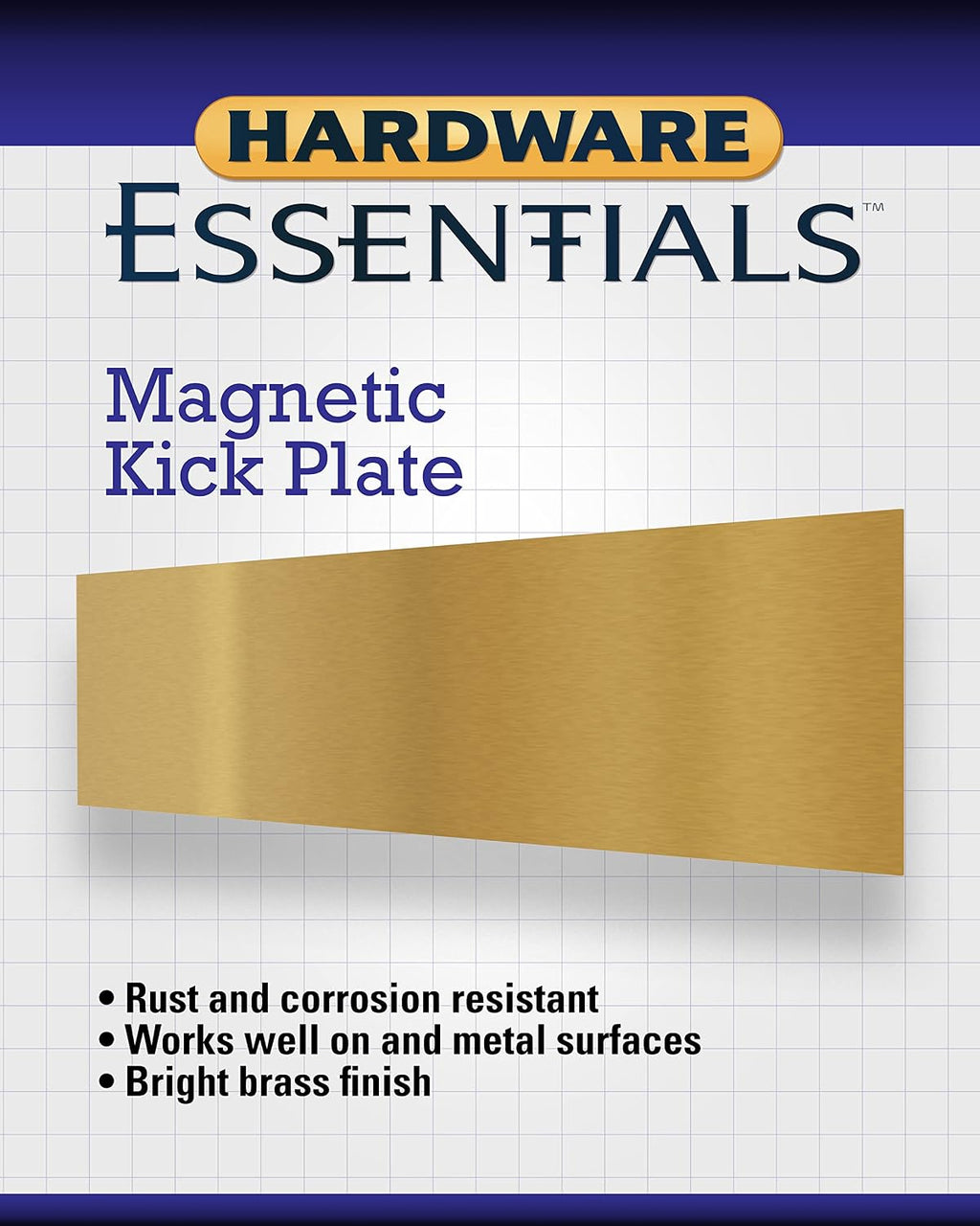 Magnetic Kick Plate, Aluminum, Brass Finish 8 x 34”, 852750 | Shields the lower door from scuffs, magnetic no-drill