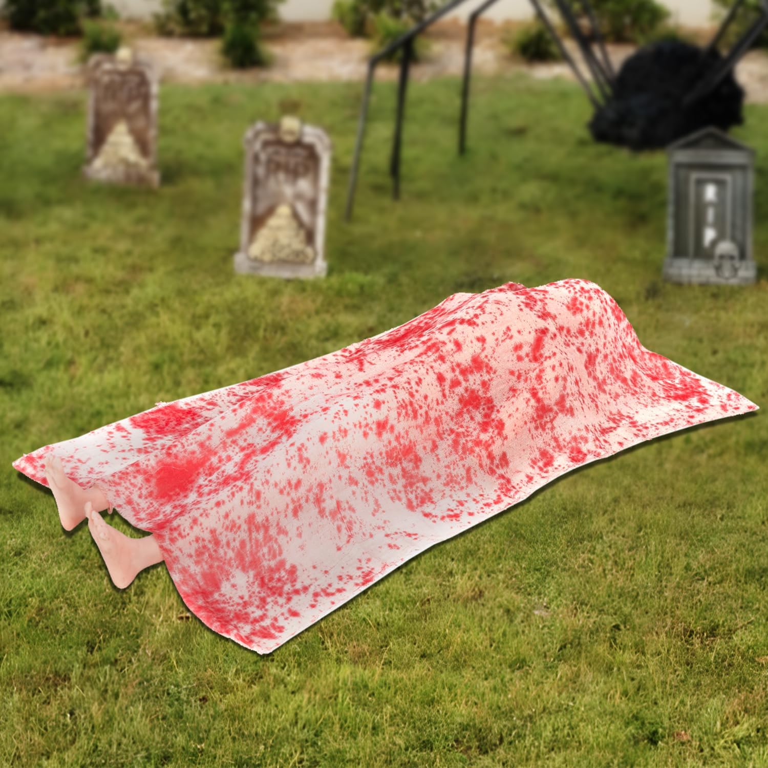 Scary Halloween Decorations Outdoor and Indoor,The Grave Dead Victim Crime Scene Prop,Haunted House