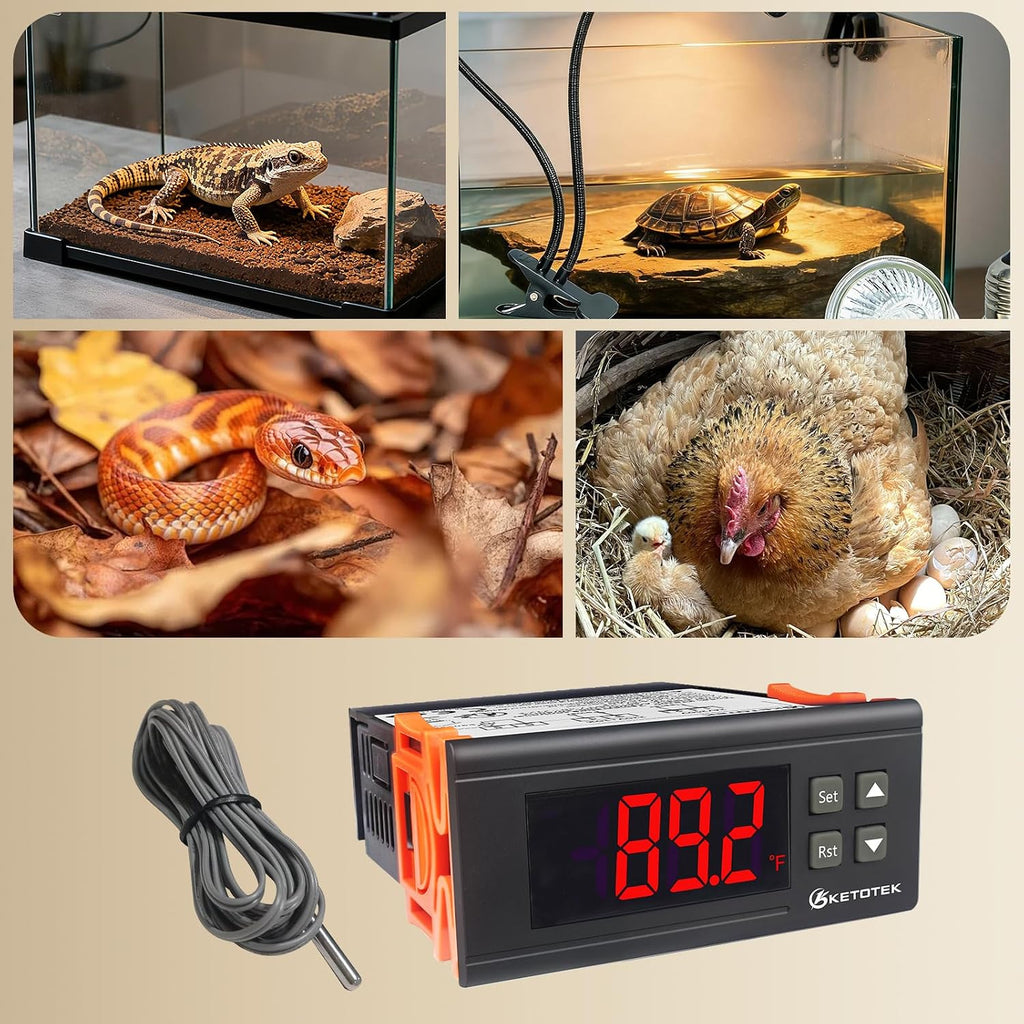 KETOTEK Heating PID Temperature Controller Dimming Thermostat 2A 120V 240W