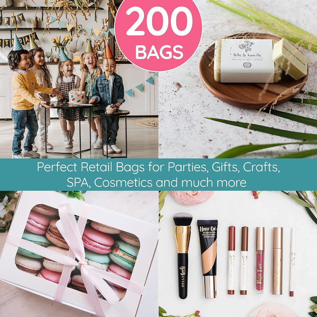 200 Pink And Purple Plastic Bags 9x12 Merchandise Bags