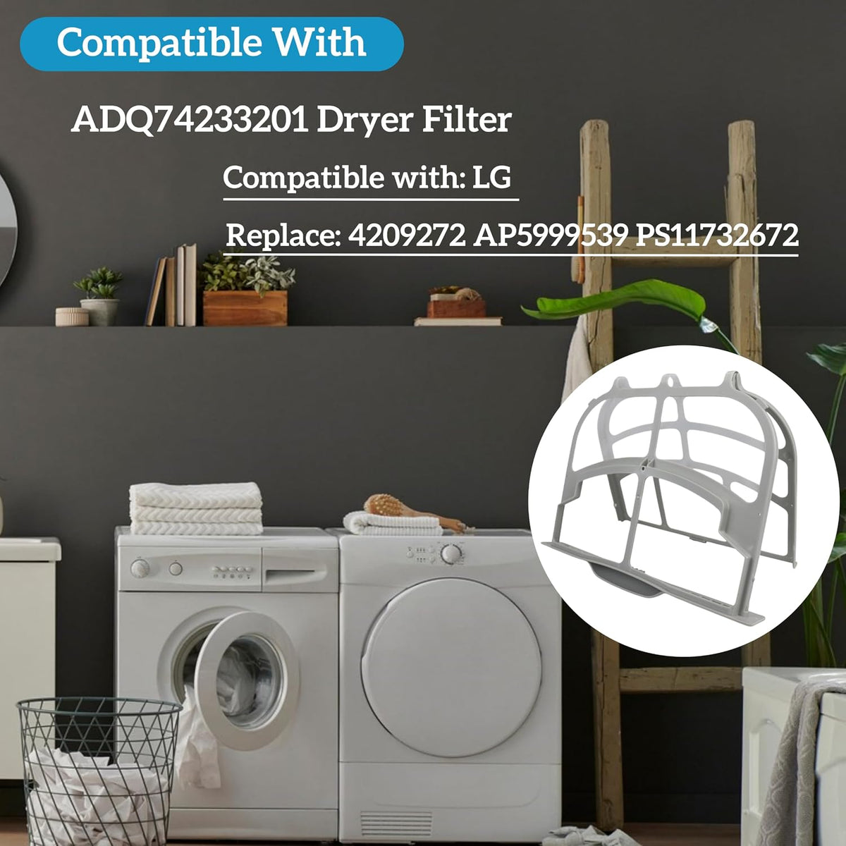 ADQ74233201 Dryer Lint Filter For LG Dryers DLEX7700VE DLEX7700WE