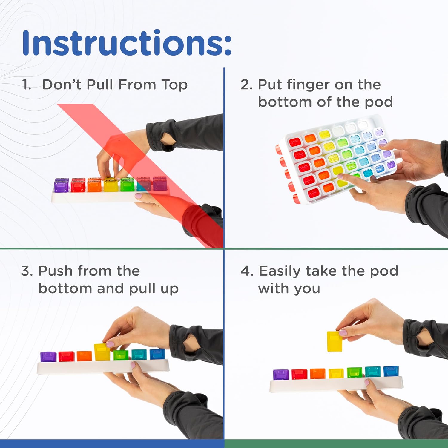 Monthly Pill Organizer - 31 Day Pop Out Pill Pods for Supplements, Vitamins & Medications - Ideal for Daily Use &