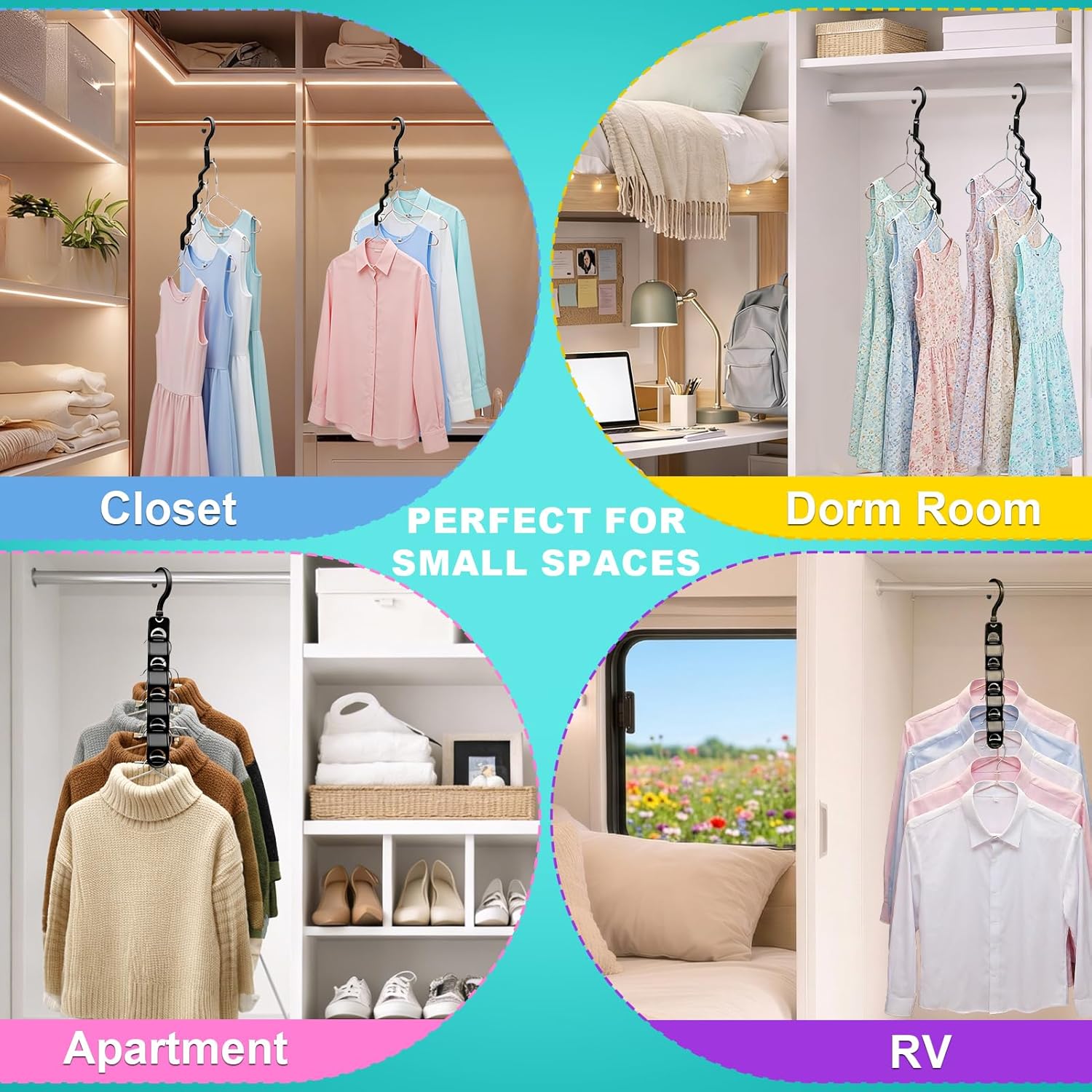 Closet Organizers and Storage,Upgraded Organization and Storage Clothes Hanger,12 Pack College Dorm Room