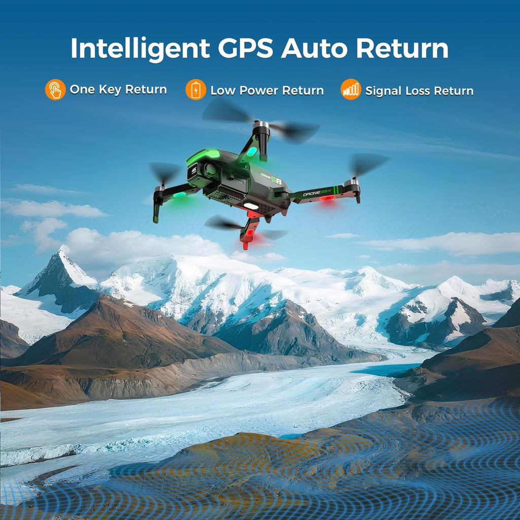S8 GPS Drones with EIS 4K Camera for Adults kids, 5" Screen on Controller,60 Min Flight Time,Auto Return,Long Range