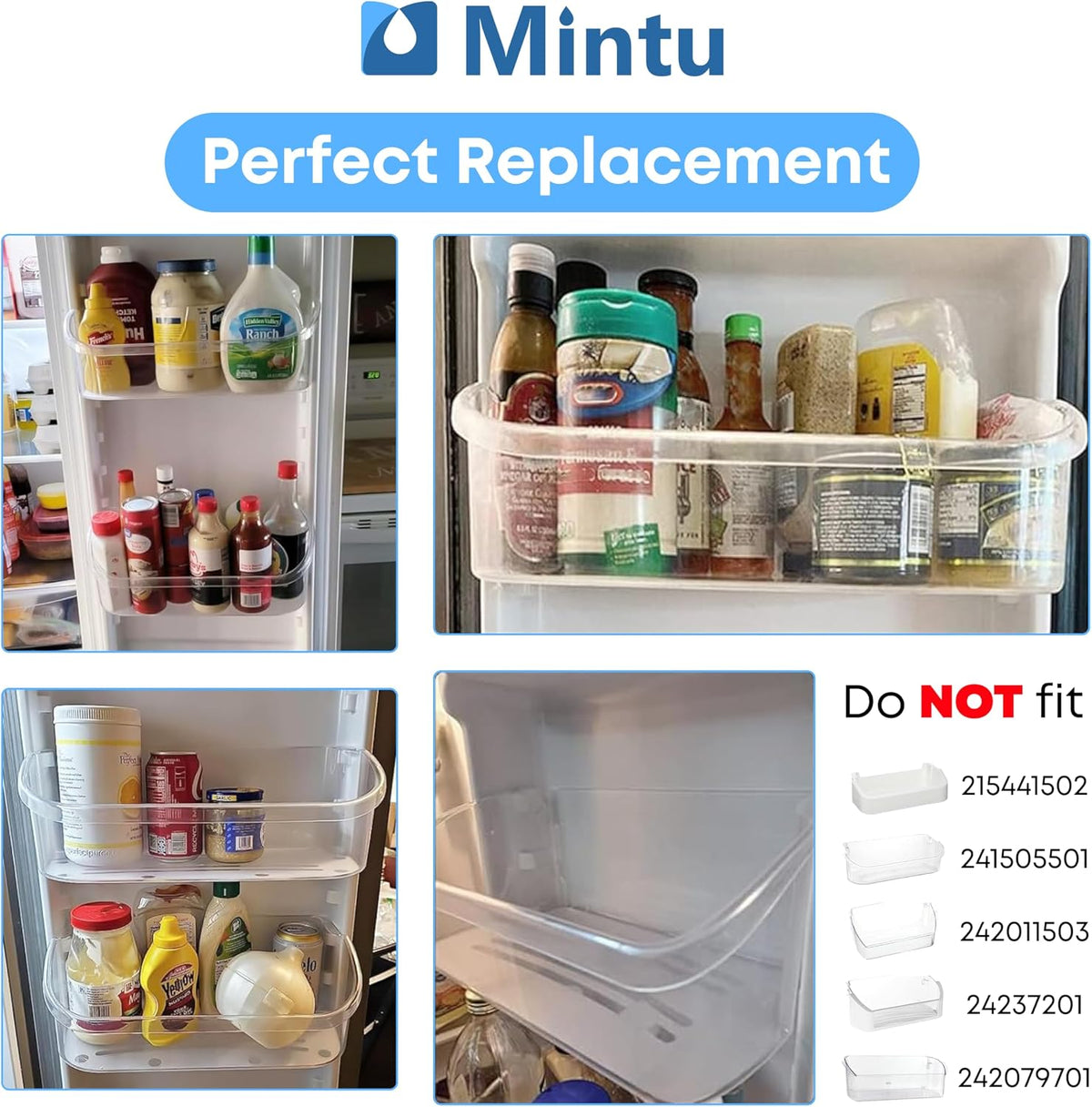 Mintu Door Bin Replacement For Frigidaire LFSS2612TE4 FFSS2615TD0 DGUS2645LF6A FGHS2655PF5A LFUS2613LF0 FRS6LF7JS3 FRS6HR5HB6 FGHS2655PF2 FGUS2632LP2 LGHX2636TF5 FRS26KF6EMB Refrigerator