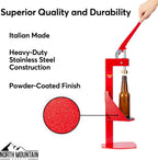 Heavy Duty Bench Bottle Capper - Compatible with 2 Sizes of Caps - All Metal - Professional Grade - Made in Italy